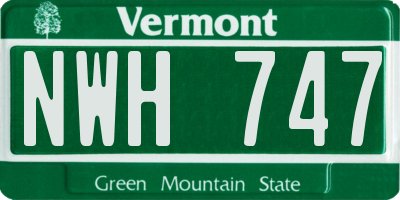 VT license plate NWH747