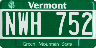 VT license plate NWH752