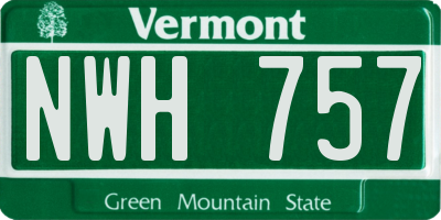 VT license plate NWH757