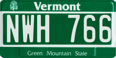 VT license plate NWH766