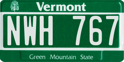 VT license plate NWH767