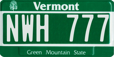 VT license plate NWH777