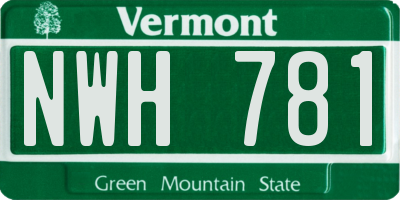 VT license plate NWH781