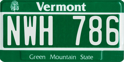 VT license plate NWH786