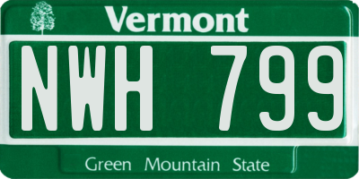 VT license plate NWH799