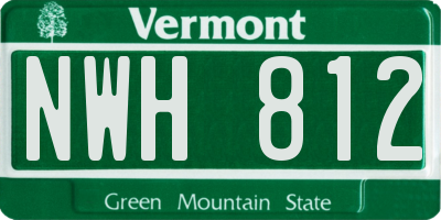 VT license plate NWH812