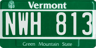 VT license plate NWH813