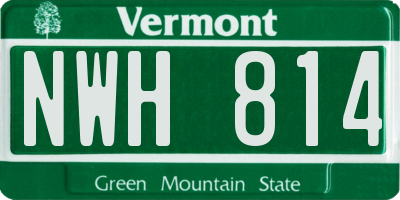 VT license plate NWH814