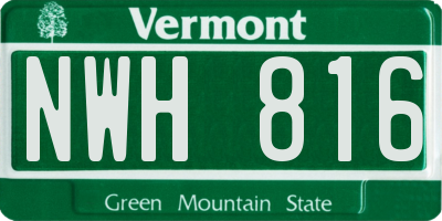 VT license plate NWH816