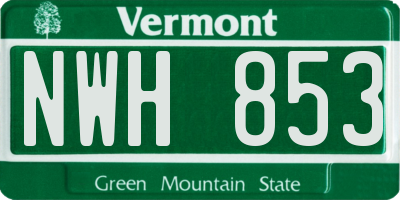 VT license plate NWH853