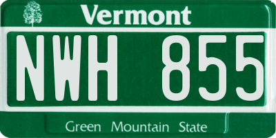 VT license plate NWH855