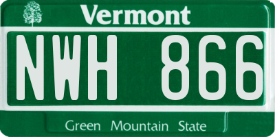 VT license plate NWH866