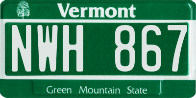 VT license plate NWH867