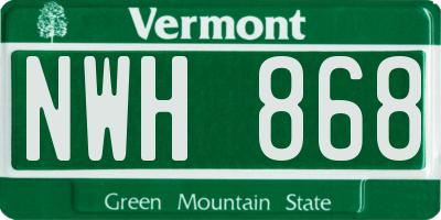 VT license plate NWH868
