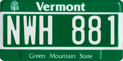 VT license plate NWH881