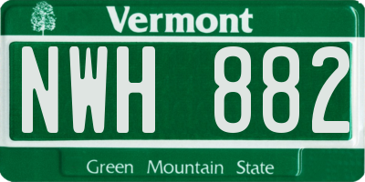 VT license plate NWH882