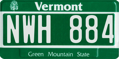 VT license plate NWH884