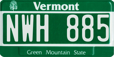 VT license plate NWH885