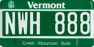 VT license plate NWH888