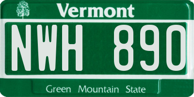 VT license plate NWH890