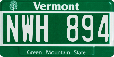 VT license plate NWH894