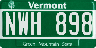 VT license plate NWH898