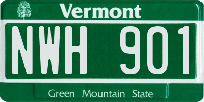 VT license plate NWH901
