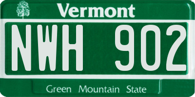 VT license plate NWH902