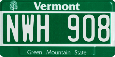 VT license plate NWH908