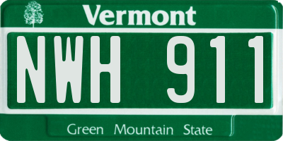 VT license plate NWH911