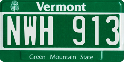 VT license plate NWH913