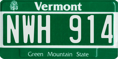 VT license plate NWH914