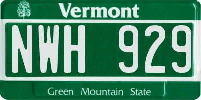 VT license plate NWH929