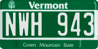 VT license plate NWH943