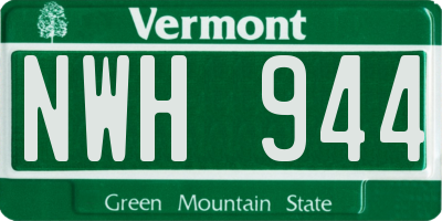 VT license plate NWH944