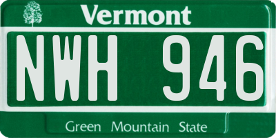 VT license plate NWH946