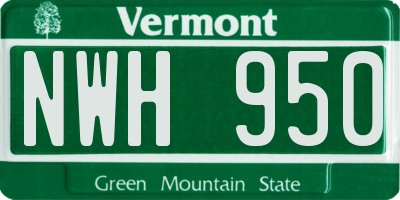 VT license plate NWH950