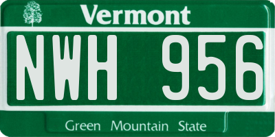 VT license plate NWH956