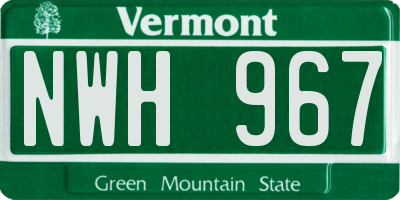 VT license plate NWH967