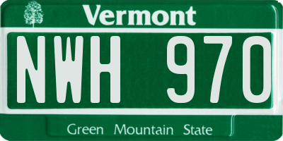 VT license plate NWH970