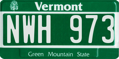 VT license plate NWH973