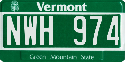 VT license plate NWH974