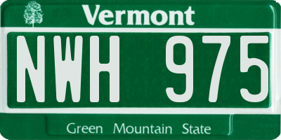 VT license plate NWH975