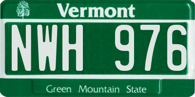 VT license plate NWH976