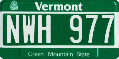 VT license plate NWH977