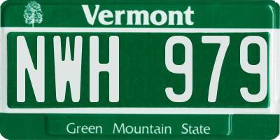 VT license plate NWH979