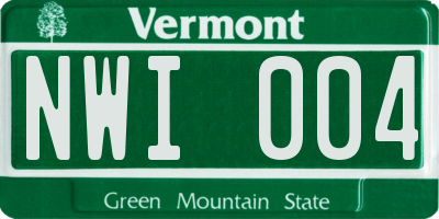 VT license plate NWI004
