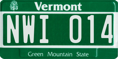 VT license plate NWI014