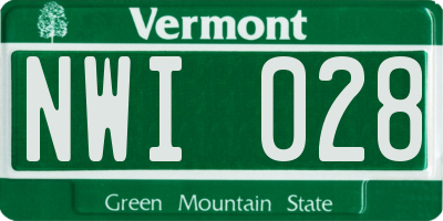 VT license plate NWI028