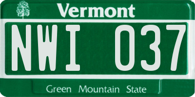 VT license plate NWI037